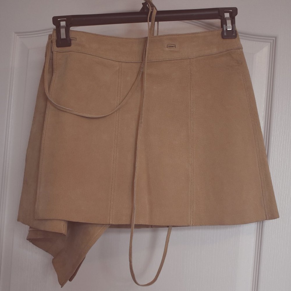 100% Genuine Leather - Wrap Around Mini Skirt - Size 8